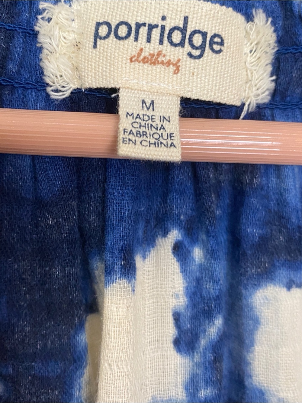 Anthropologie Porridge Blue tie-dye blouse Sz M - Picture 10 of 10